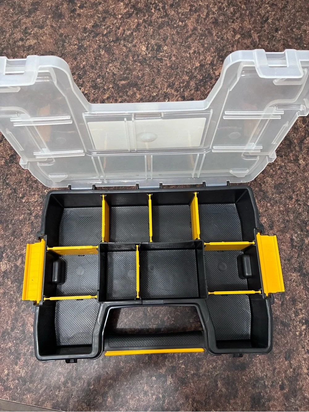 Stanley Clear Organizer Box with Yellow Accents